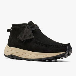 Clarks Wallabee Eden Mens Size 9 Black Suede Shoes Vibram Sole Lace Up NEW